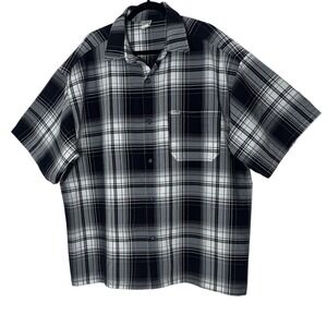 Vintage CalTop Shirt Mens 2X Plaid Button Up Short‎ Sleeve Y2K Classic Excellent